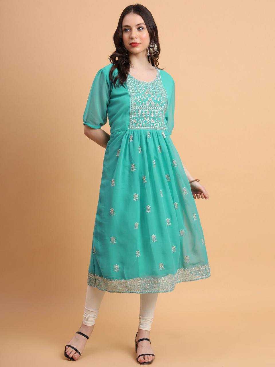 YNF GEORGETTE RVL BRAHMASTRA8 KURTIS WHOLESALE CASUAL LONG KURTIS MANUFACTURER     